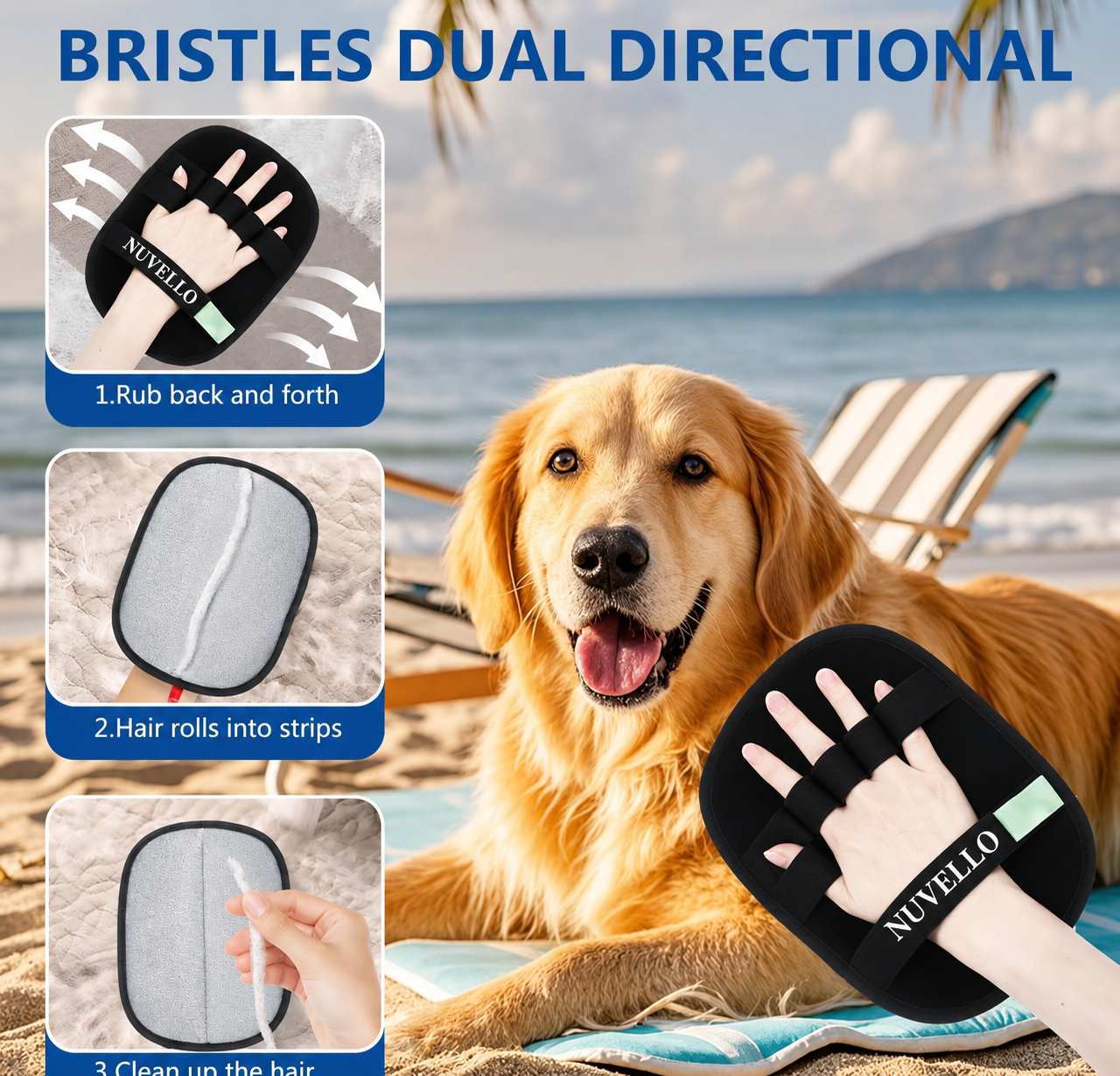 NUVELLO FurAway™ Pet Hair Removal Gloves – 2-Pack